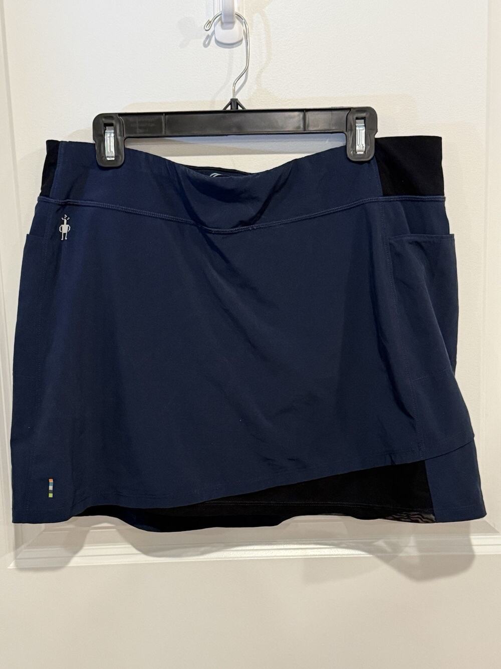 Smartwool Merino Sport Lined Skirt Skort Navy Blue Sz LARGE